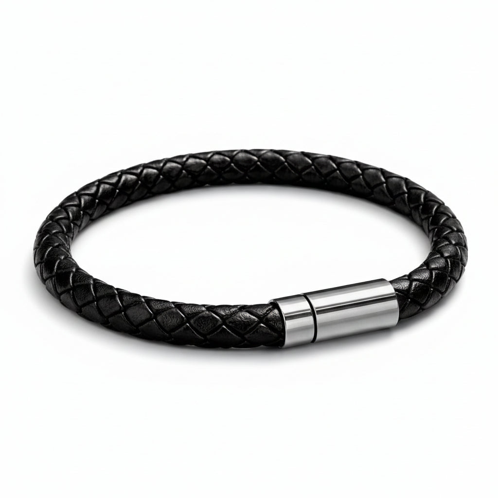 Black Braided leather Breacelet