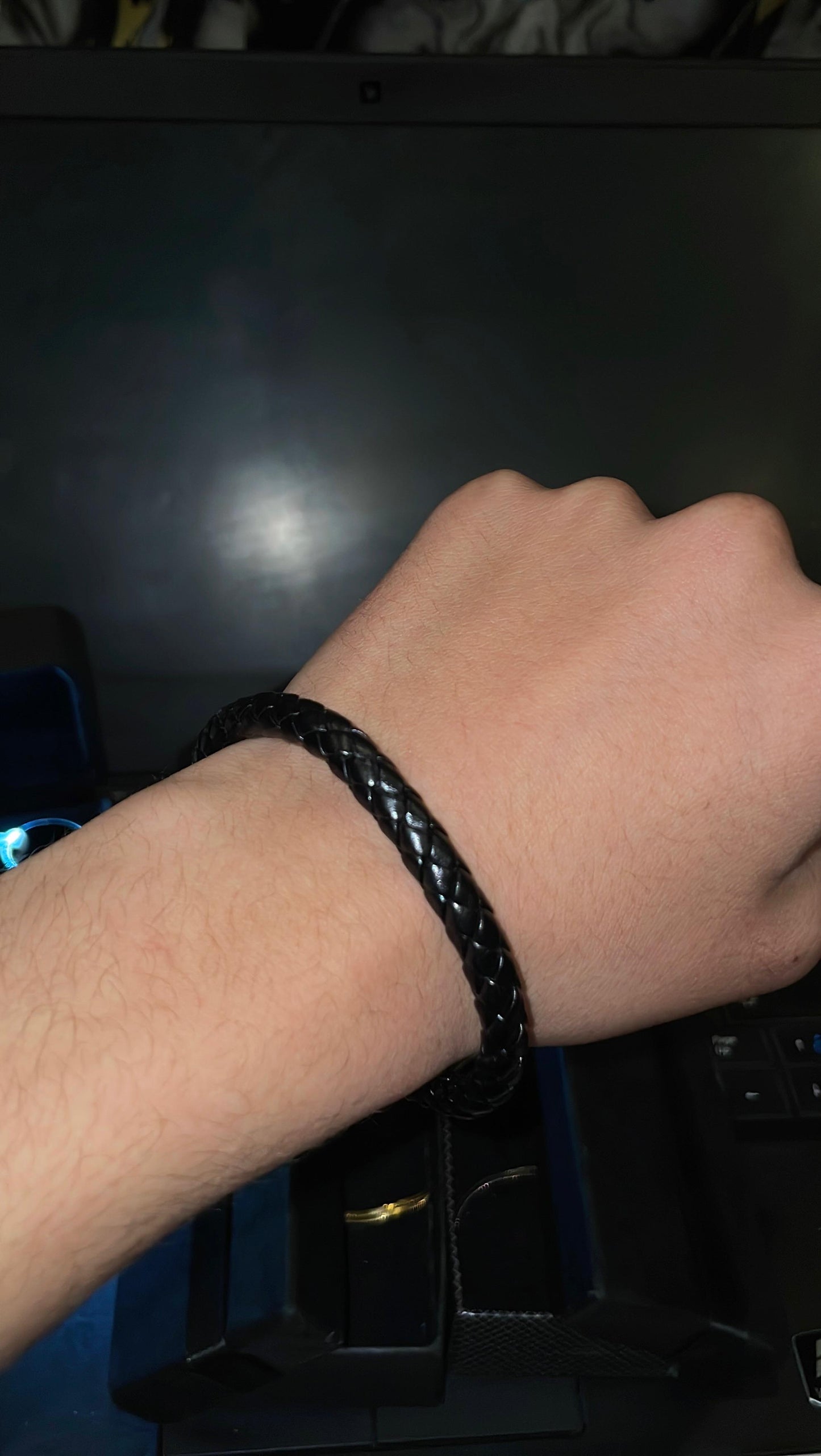 Black Braided leather Breacelet