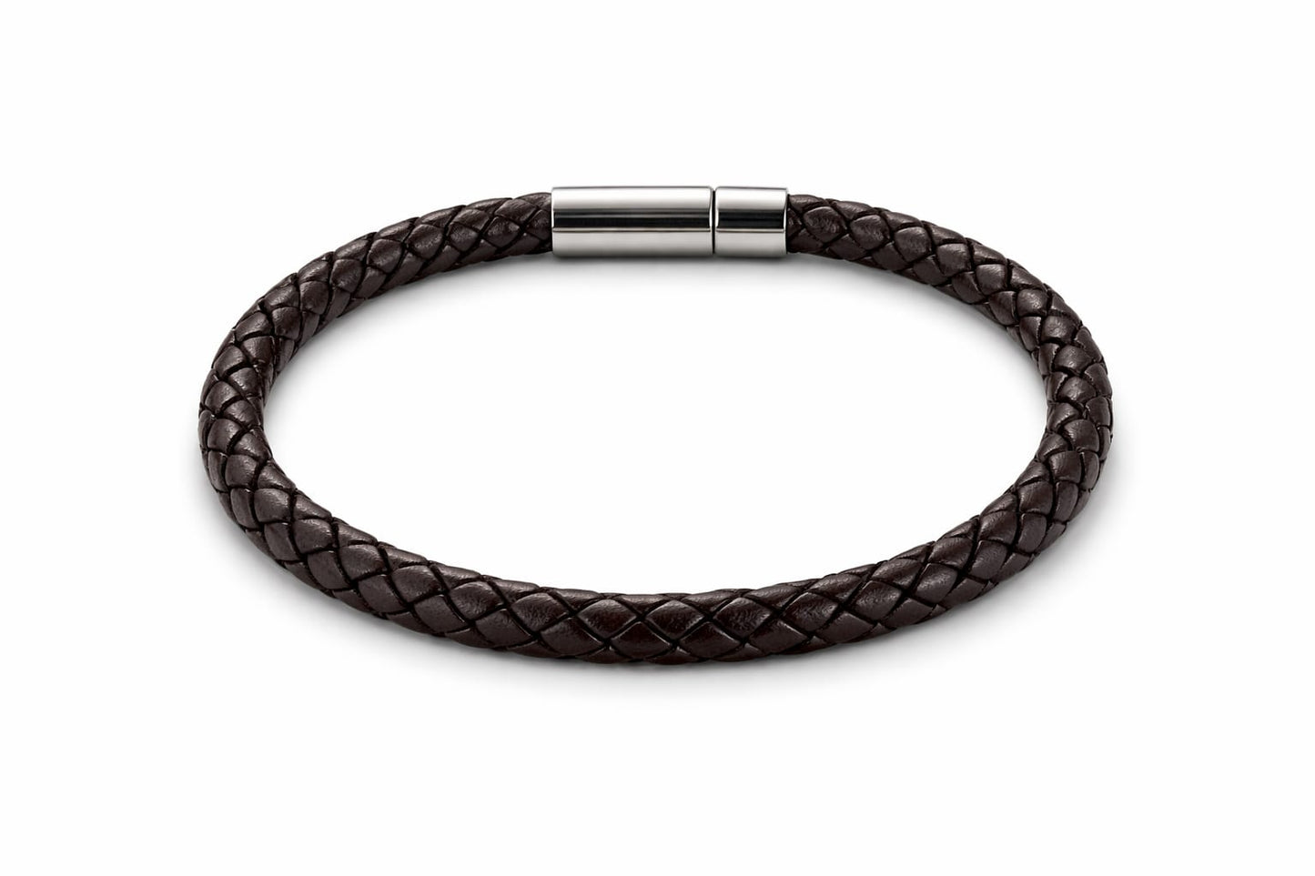 Brown Braided Leather Bracelet
