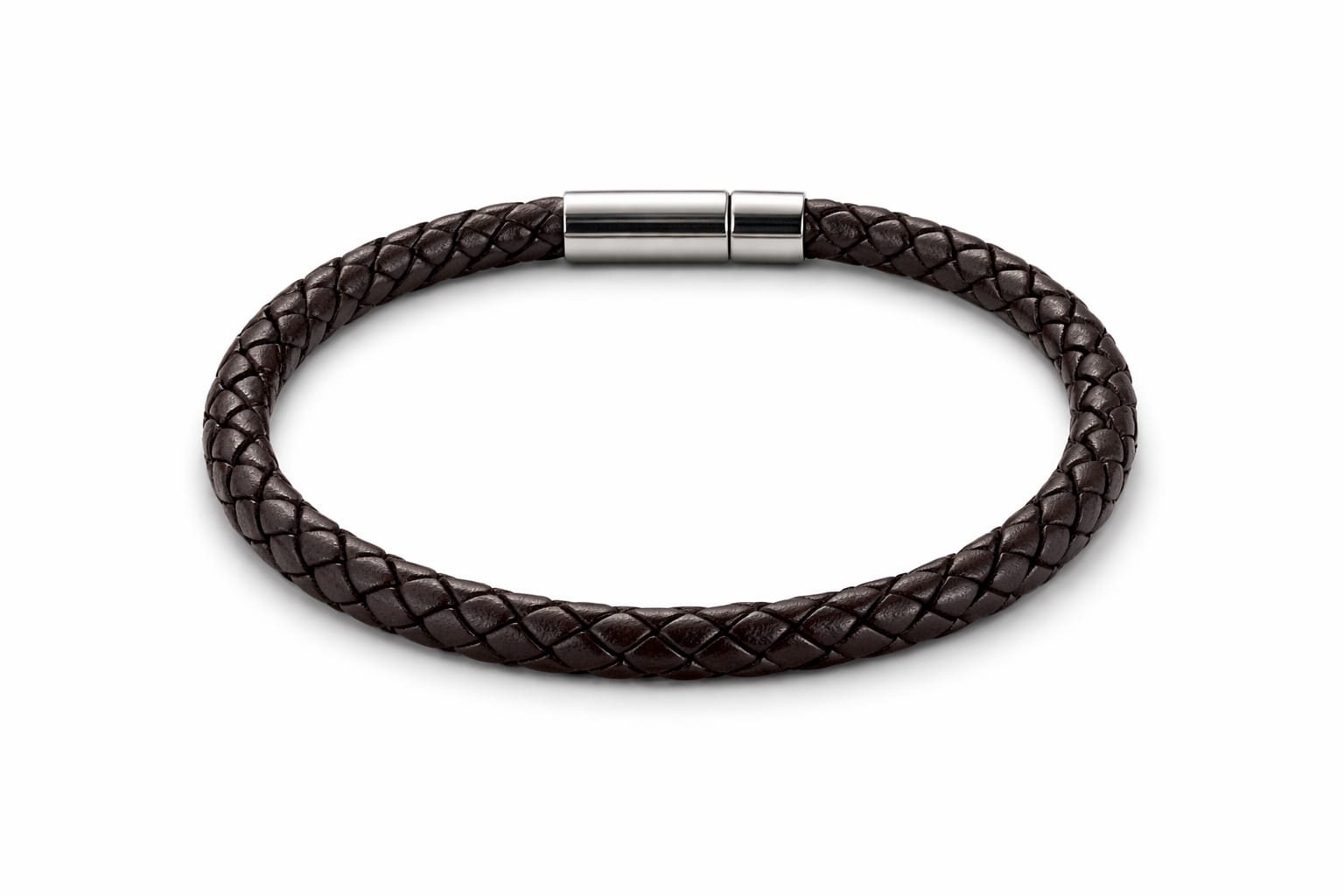 Brown Braided Leather Bracelet