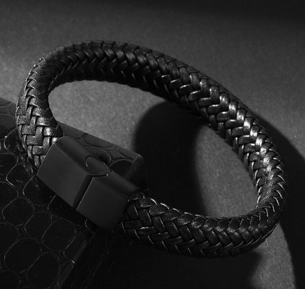 Black Leather Bracelet