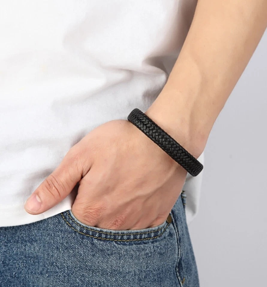 Black Leather Bracelet